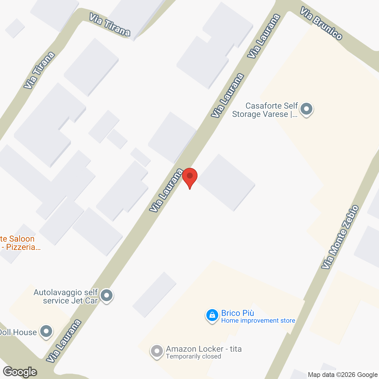 Mappa della zona di Varese con indicazione della sede